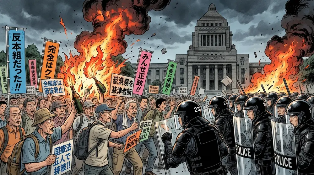 左翼の国会前デモ